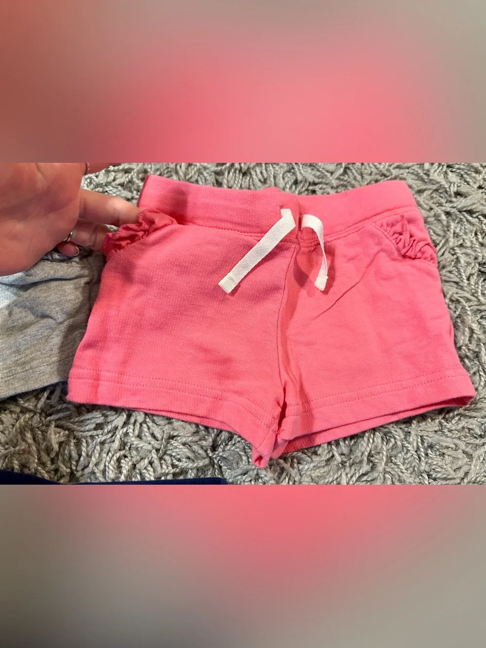 Carter's Pink, Gray & Navy Cotton Drawstring Shorts Trio